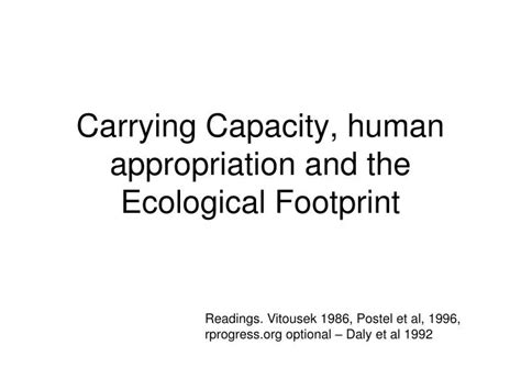 Ecological footprints and appropriated carrying capacity: what .